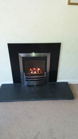 Finished new inset gas fire