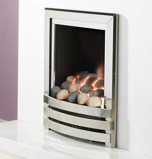 Linear Pebble Stoke Gas & Electric Fireplace Centre